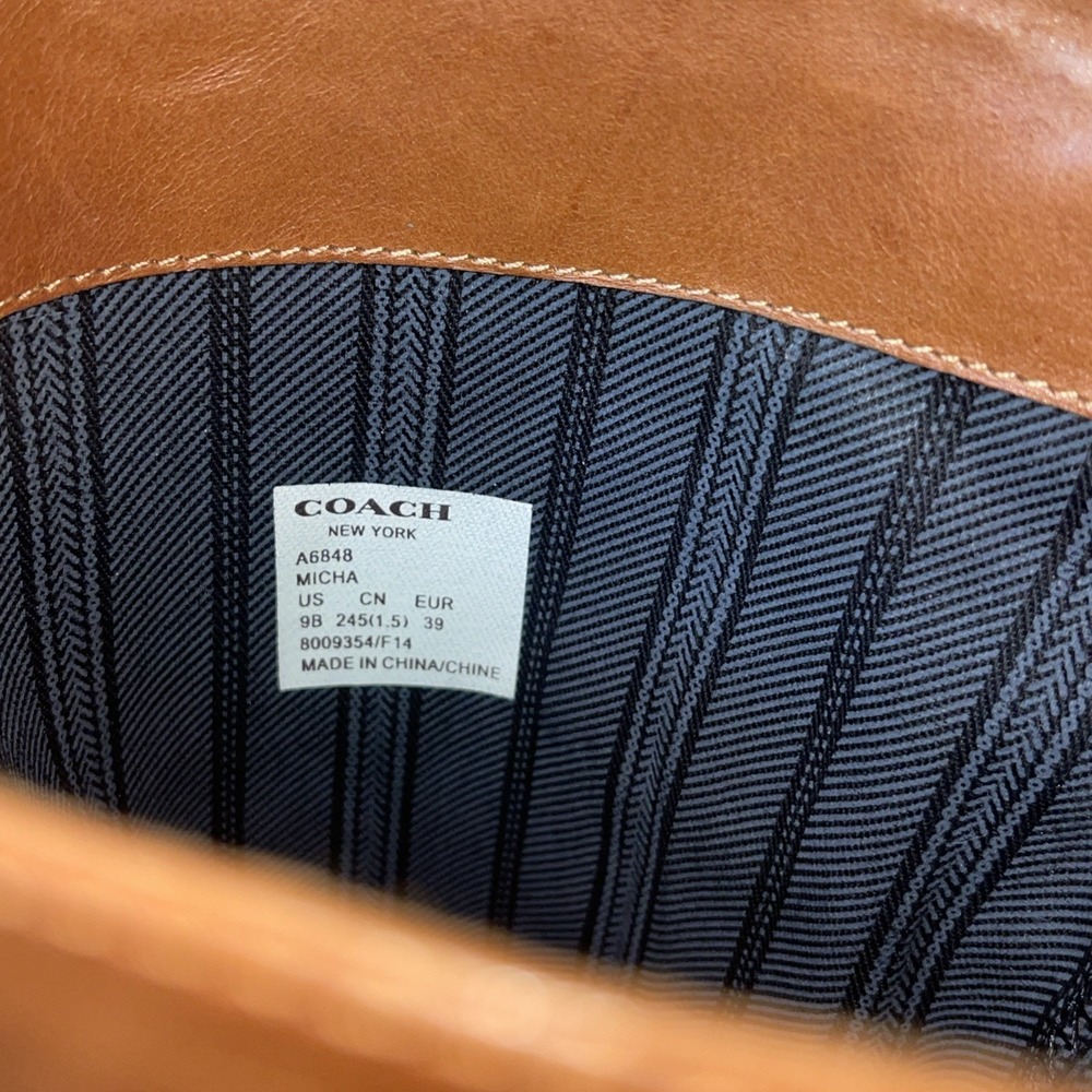 COACH New York "Micha Calf" Leather Women's Boots CINNAMON Style-A6848 Size‎ 9MB - Picture 13 of 16